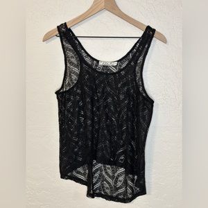 Chloe K Black Lace Sleeveless Top Size Small